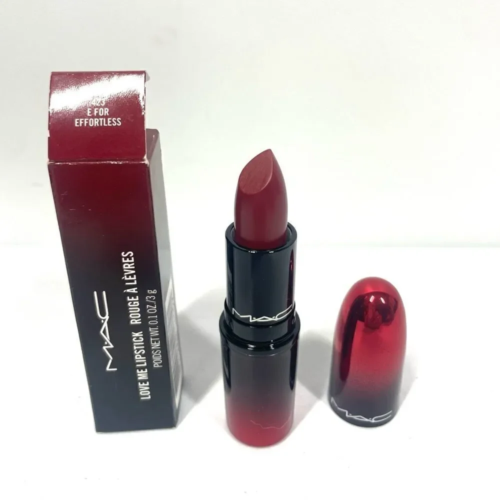 Mac Love Me Lipstick #423 E For Effortless Medium Dark Red New In Box
